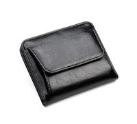 defway Small Card Wallet for Women - Slim Small Wallet for Women, Compact Size Fits Pockets, Card/Cash/ID Organizer, PU Leather Snap Shut Wallet, Giftable & Durable, Black, Casual