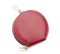 defway Small Card Wallet for Women - Slim Women's Wallet, Small Card Holder with Coin Pocket, Soft PU Lychee Texture, Compact & Lightweight, Gift for Her, Red, Cute