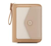 defway Small Card Wallet for Women - Small Women Wallet, Card Holder with Ring Strap, PU Leather Compact Purse, Multi-Slot Organizer for Daily Use, Gift for Her, Brown, Casual