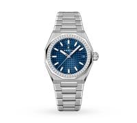 Defy Skyline 36mm Steel and Diamonds Automatic Watch - Blue