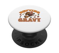 Defying Gravy Turkey Thanksgiving Matching Turkey Day PopSockets Adhesive PopGrip