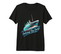 Defying The Deep Watercolor Ocean Liner Vintage Ship 1912 Premium T-Shirt