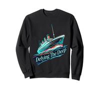 Defying The Deep Watercolor Ocean Liner Vintage Ship 1912 Sweatshirt