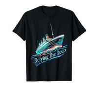 Defying The Deep Watercolor Ocean Liner Vintage Ship 1912 T-Shirt