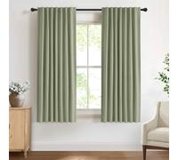 DEFYNEE Blackout Curtains for Bedroom, 50 x 72 Inch Curtains & Drapes, Thermal Insulated, Back Tab/Rod Pocket, Soft Textured Window Panels for Living Room, Kid’s Room, 2 Panels, Light Sage