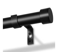DEFYNEE Curtain Poles, 80 to 305 cm Matt Black Curtain Pole for Eyelet Curtains 25mm Diameter Long Curtain Rod Extendable with Bracket Decorative Curtain Pole for Bedroom, Living Room