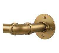 DEFYNEE Curtain Poles for Eyelet Curtains, 80-218cm Industrial Curtain Rods, 25mm Diameter Extendable Curtain Rails Indoor/Outdoor Curtain Rods for Bedroom, Living room, Office -Gold