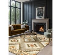 DEFYNEE Machine Washable Rugs Living Room, 91x152 cm Non-Slip Kitchen Rugs Non Slip, Soft Short Pile Vintage Camel Rugs for Bedroom, Moroccan Rug for Hallway, Bedroom, and Kitchen, Camel