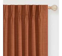 DEFYNEE Pinch Pleated Curtain, Blackout Curtains for Bedroom, Linen-Look Thermal Insulated, with Back Tab & Hooks, Curtains for Living Room, Office, 2 Panels,40"x84",BurntOrange