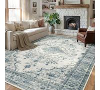 DEFYNEE Rugs Living Room 180x270 cm, Washable Rug for Bedroom, BeigeBlue