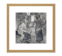 Degas Portrait Mary Lydia Cassatt Etching 8X8 Inch Square Wooden Framed Wall Art Print Picture with Mount Artery8 Light Oak One Size