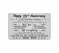 DEGASKEN 29th Wedding Anniversary Card Husband Him, I Love You With All My Heart, 29 Year Metal Keepsake Gifts for Men