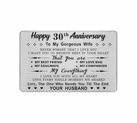DEGASKEN 30th Anniversary Card Wife, Need You Till The End, 30 Year Stainless Steel Keepsake Greeting Card for Her