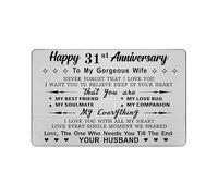 DEGASKEN 31st Wedding Anniversary Card Wife, Need You Till The End, 31 Year Stainless Steel Keepsake Greeting Card for Her
