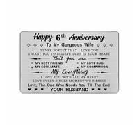 DEGASKEN 6th Wedding Anniversary Card Wife, Need You Till The End, 6 Year Gift Stainless Steel Keepsake Greeting Card for Her