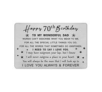 DEGASKEN 70th Birthday Card for Dad from Daughter Son, Daddy's Keepsake Present,70 Year Old Father Birthday Wallet Card