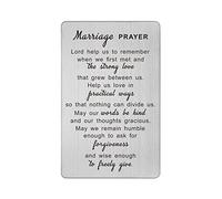 DEGASKEN Christian Marriage Prayer Card - Stainless Steel Keepsake for Newlyweds, Couples Wedding Anniversary, Valentines Gift