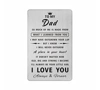 DEGASKEN Dad Christmas Card from Daughter - I Will Always Be Your Little Girl - Father's Day Birthday Wedding Day Gifts for Dad, Metal Wallet Card