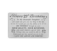 DEGASKEN Daughter 29th Birthday Card - Lovely Birthday Gifts for 29 Year Old Daughter - Personalised Engraved Wallet card