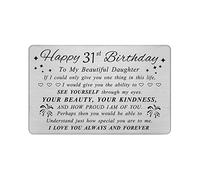 DEGASKEN Daughter 31st Birthday Card - Lovely Birthday Gifts for 31 Year Old Daughter - Personalised Engraved Wallet card