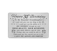 DEGASKEN Granddaughter 30th Birthday Card - Birthday Gifts for Sweet 30 Year Old Granddaughter - Personalized Engraved Wallet card
