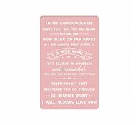 DEGASKEN Granddaughter Card Gifts for Teen Girls, To My Granddaughter Wallet Card for Christmas Graduation Birthday Mothering