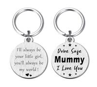 DEGASKEN Mum Keyring Gift from Daughter - I'll Always Be Your Little Girl Drive Safe Keychain, Birthday Christmas Mothering Sunday Present for Mum Women