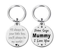 DEGASKEN Mum Keyring Gift from Son - I'll Always Be Your Little Boy Drive Safe Keychain, Birthday Christmas Mothering Sunday Present for Mummy Women