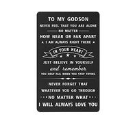 DEGASKEN My Godson Christening Gifts, Godson Birthday Christmas Card, Just Believe In Yourself Wallet Card