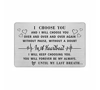 DEGASKEN Romantic Love Card for Husband - I Will Choose You Over and Over Stainless Steel Wallet Card, Mens Birthday Anniversary Christmas Valentines Gift