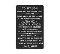 DEGASKEN To My Son Gifts from Mum, I Love You Wallet Card for Boys Men Christmas Graduation Birthday, Believe in Yourself