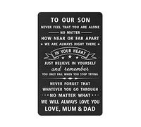 DEGASKEN To Our Son Gifts from Mum and Dad, Boys Wallet Card from Parents for Graduation Fathes Day Wedding
