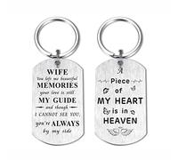 DEGASKEN Wife Memorial Gifts, A Piece Of My Heart Is in Heaven, Sympathy Bereavement Gift Sad Loss of Your Wife, Metal Keyrings
