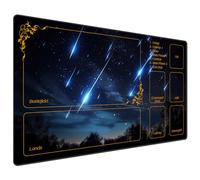 DEGDFSGR for MTG Playmat with Zones 24 x 14 inches for TCG Playmat Non-Slip Rubber Base Commander Playmat for Magic The Gathering Playmat Iorcana Trading Card Game, Blue Sky Meteor Streaks