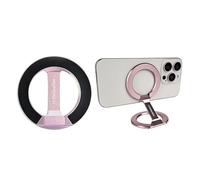 Degeegee M-Twin Ring Magnetic Holder - Strong Magnetic, 360° Rotating Adjustable Stand, Slim & Durable Grip, (Metal Pink)