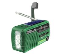 DEGEN DE13 Wind Up Radio Cranked Solar FM AM SW Emergency Weather Radio Flashlight Green