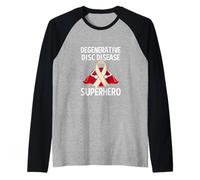 Degenerative Disc Disease DDD Superhero Support Ribbon Raglan Baseball Tee
