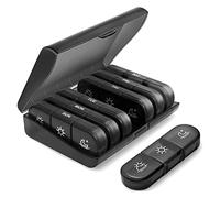 Deger 1 x Travel Pill Box 3 Times a Day Light Proof Pill Box Black Universal