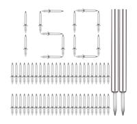 Deger 150 Pieces of Skirting Boards Special Invisible Safety Nails Double Head Screw for Joints Nails with Tool for Sleeve