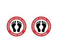 Deger 2 Pieces Serie 12 Inch Space Social Floor Stickers Floor Safety Marker Poster Keep Distance Non-Slip Floor Sticker 1
