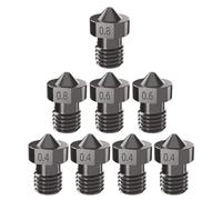 Deger 8pcs V6 Nozzle Set Hardened Steel 3D Printer V6 Hotend Extruder Nozzles 0.4mm 0.6mm 0.8mm for I3