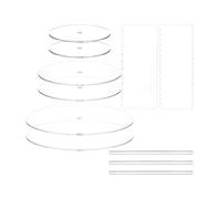 Deger Round Acrylic Cake Discs Set, Cake Discs Set, Comb Scrapers, Dowel Rods, Icing Scraper, 3 Tier Cake Scraper, Easy Installation