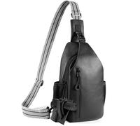 DegeTMVe Tactical CCW Sling Bag for Men & Women - Premium Vegan Leather Concealed Carry Holster Crossbody Bag, Anti-Theft Pack with Adjustable Guitar Strap (Fits iPad 11, iPhone 16 Pro Max)