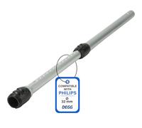 DEGG Vacuum Cleaner Tube Compatible with Philips PowerPro Expert Series, Performer Expert and Marathon, Telescopic Tube 32 mm, Vacuum Cleaner Tube, Suction Tube, Vacuum Cleaner Accessories, Silver