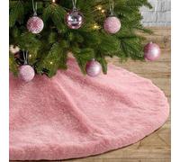 DegGod Pink Bling Christmas Tree Skirts, 36 inches Luxury Glitter Bright Silk Double Layers Xmas Tree Base Cover Mat for Xmas New Year Home Party Decorations (Pink, 36 inches)
