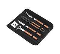 Deglon BBQ Utensil Set Made of Stainless Steel and Bubinga Wood 4 Pieces