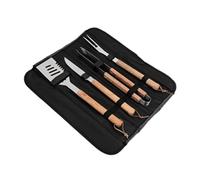 Deglon BBQ Utensil Set Made of Stainless Steel and Bubinga Wood 4 Pieces