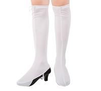Degpum White 70s Hippie Boot Covers, Thigh High Costume Boot Cover (M)