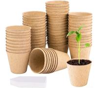 Degradable Paper Pulp for Sustainable Gardening, Perfect for Flower Pots and Garden Tools (50 8 * 8cm+20label)
