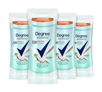Degree Advanced Antiperspirant Deodorant with Coconut and Hibiscus, 4 Pack, Sweat and Odor Protection, 72 Hours for Women, with Motion Technology, 72g (Pack of 4)